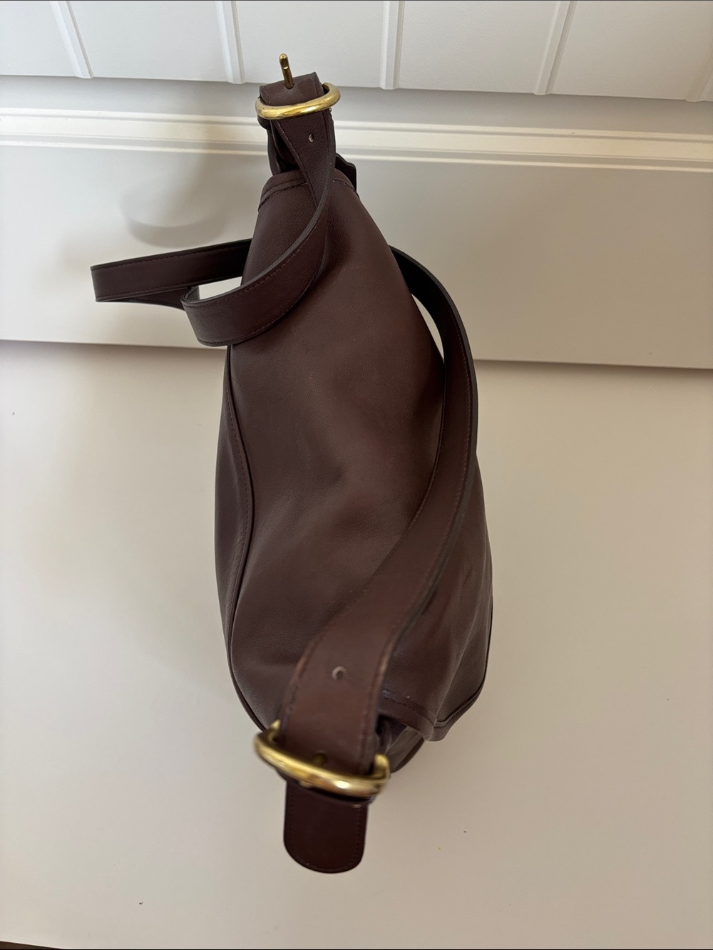 Vintage Coach 4115 Whitney Flap Crossbody Shoulder Bag Brown Leather Brass USA - Picture 10 of 15